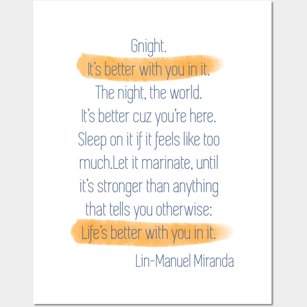 Good night Lin Manuel Miranda depression Depression Posters and Art Prints TeePublic